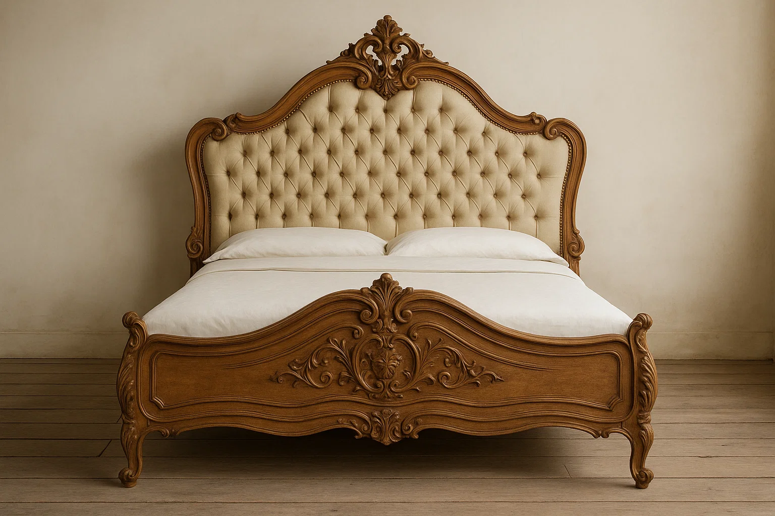 VINTAGE CARVED QUEEN BED