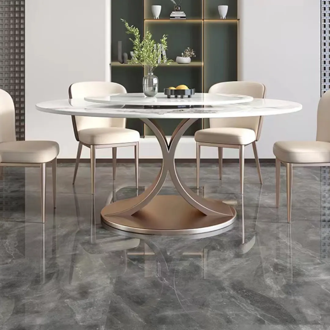 INK ORCHID PURPLE DOUBLE C ROUND DINING TABLE